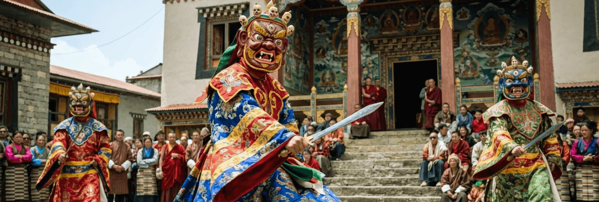 sacred Mani Rimdu festival mask dance at Tengboche Monastery