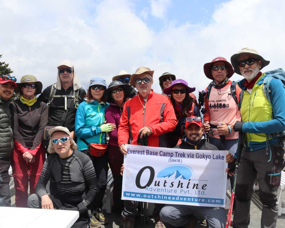  Trekkers with Expert Guide of Outshine Adventure iin the Trail of Everest Base Camp Trek