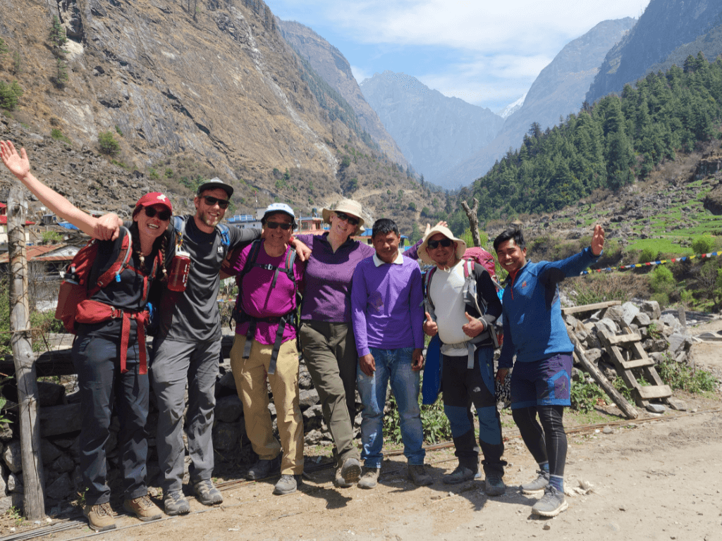 Small group trekking in Nepal Himalayas