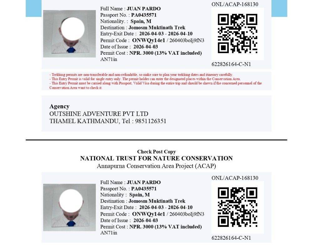 ACAP Trekking Permit