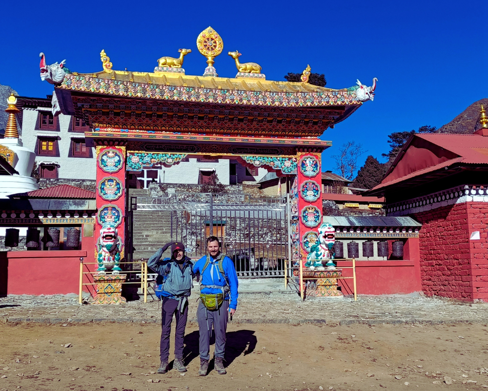 Trekkers at Tengboche Monastery