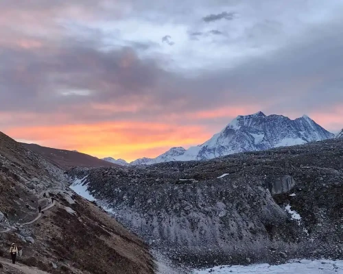 Sunrise From Larkya La Pass Manaslu Circuit Trek 