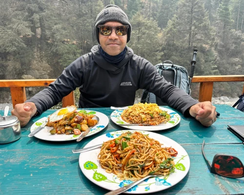 Trekkers Having Breakfast At Everest Region