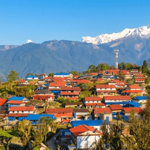 Gurung village houses in Ghalegaun, Nepal